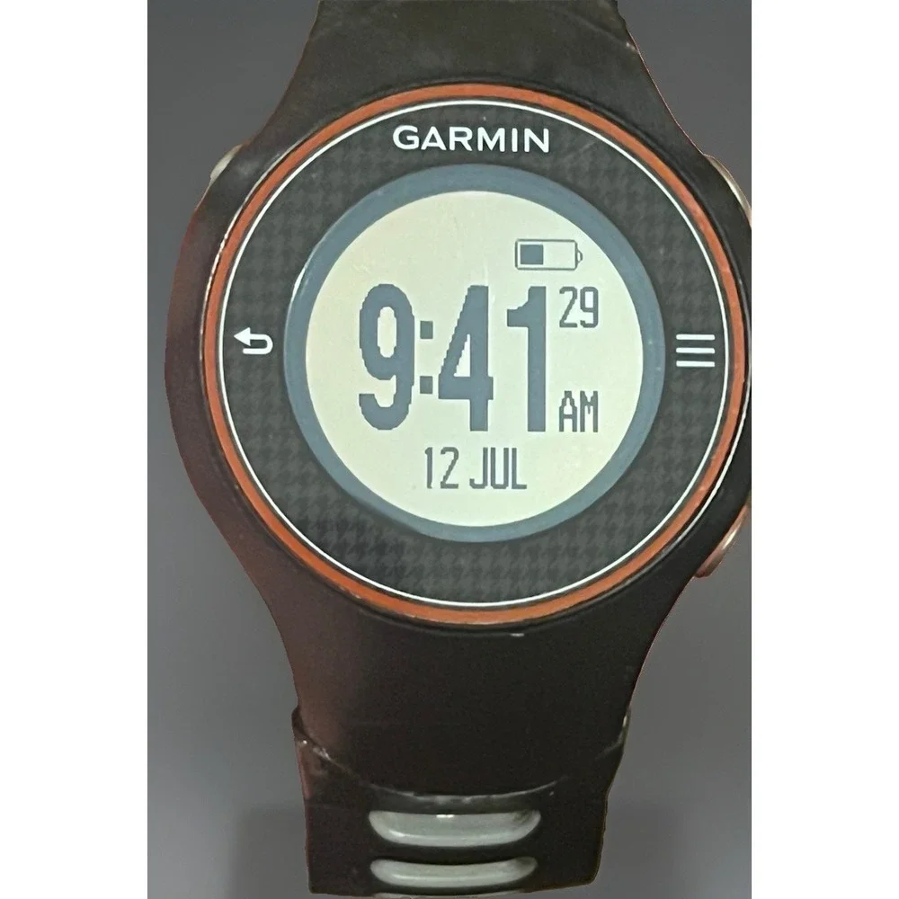 Garmin Forerunner 410 GPS Running Watch Black/Orange w/ Original Charger Tested